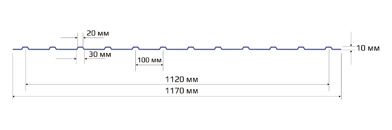 Профнастил С 10 1120 MATT 0.45 RAL 3005