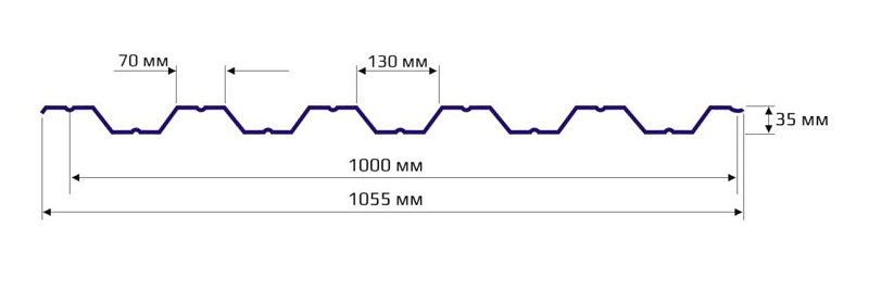 Профнастил НС-35х1000 MATT 0.70 RAL 6007