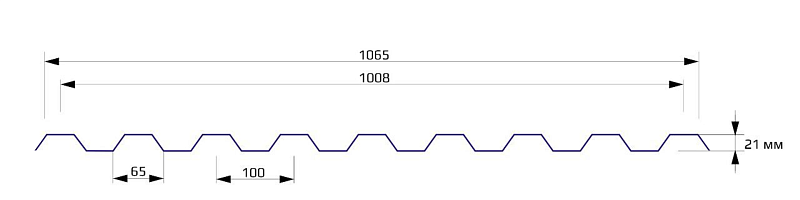 Профнастил НС 21 1070 MATT 0.60 RAL 7024