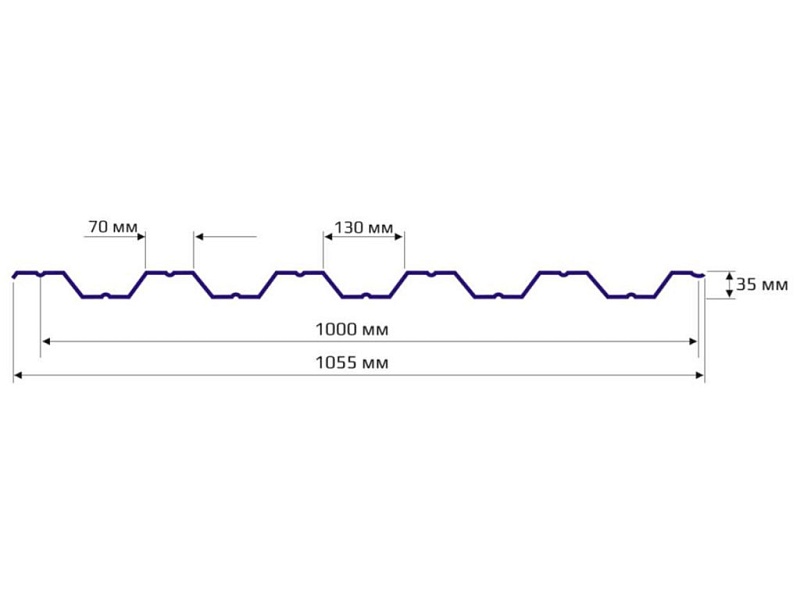 Профнастил НС 35 1000 MATT 0.45 RAL 8017