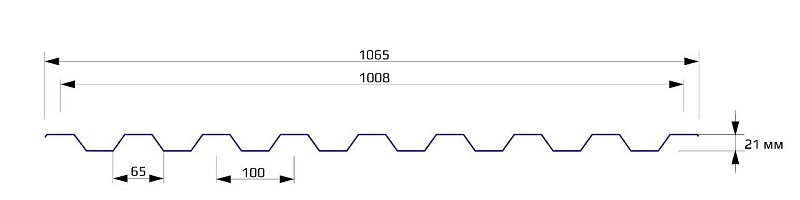 Профнастил НС 21 1070 Цинк 0.55